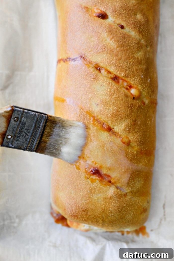 From Scratch Stromboli 23 once baked, brush with butter