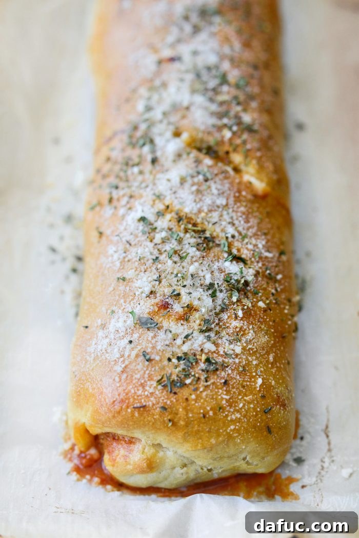 From Scratch Stromboli 24 sprinkle with parmesan and italian seasoning