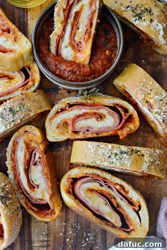 From Scratch Stromboli 27 Homemade Stromboli on wooden platter