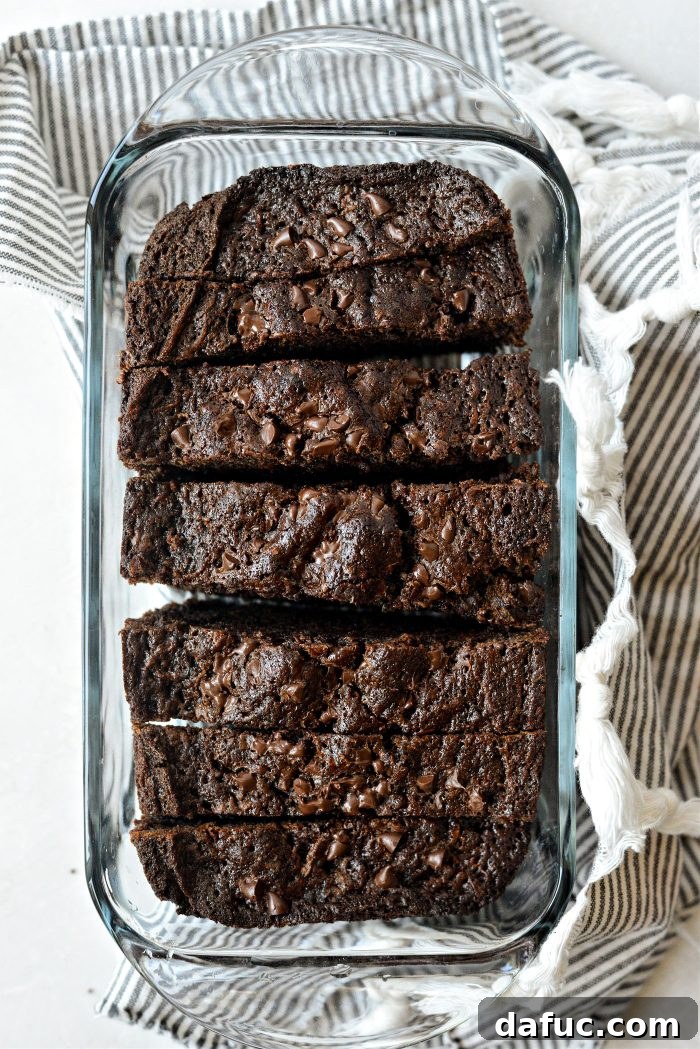 Fudgy Double Chocolate Zucchini Bread 21 Chocolate Chocolate Chip Zucchini Bread on Rack
