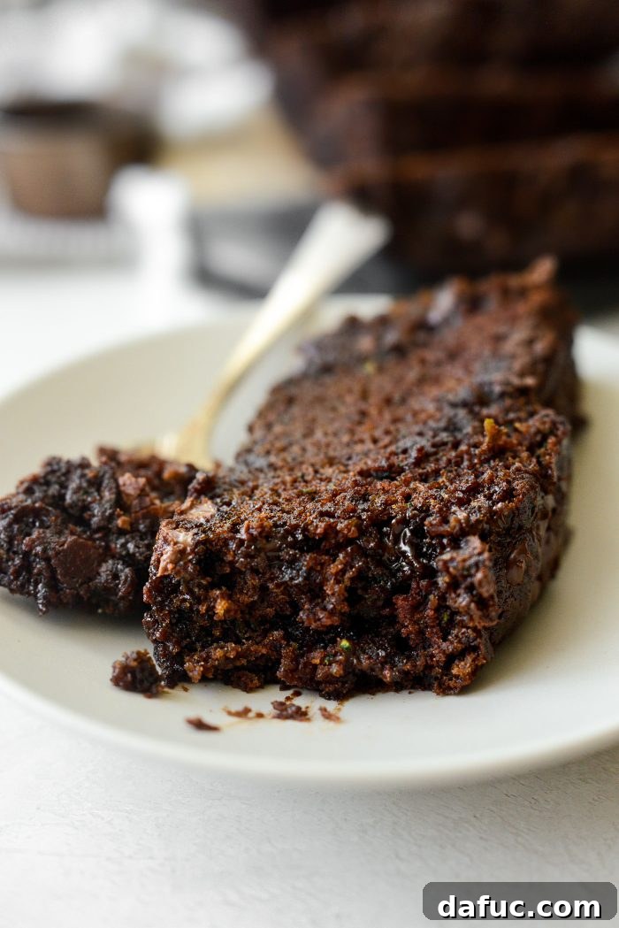 Fudgy Double Chocolate Zucchini Bread 24 Chocolate Chocolate Chip Zucchini Bread - Final Image