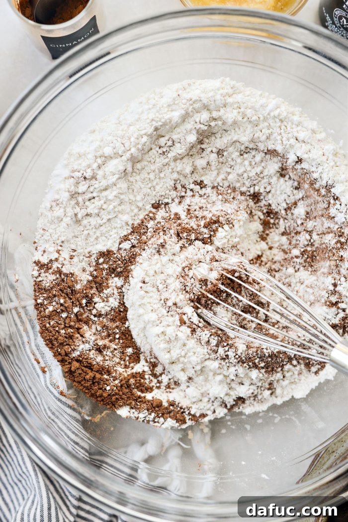 Fudgy Double Chocolate Zucchini Bread 7 Measure and Whisk Dry Ingredients
