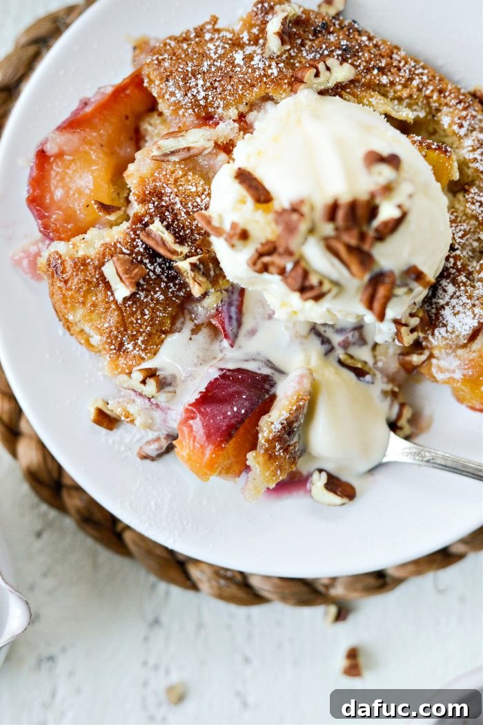 Another beautiful presentation of the Brown Butter Peach Cobbler