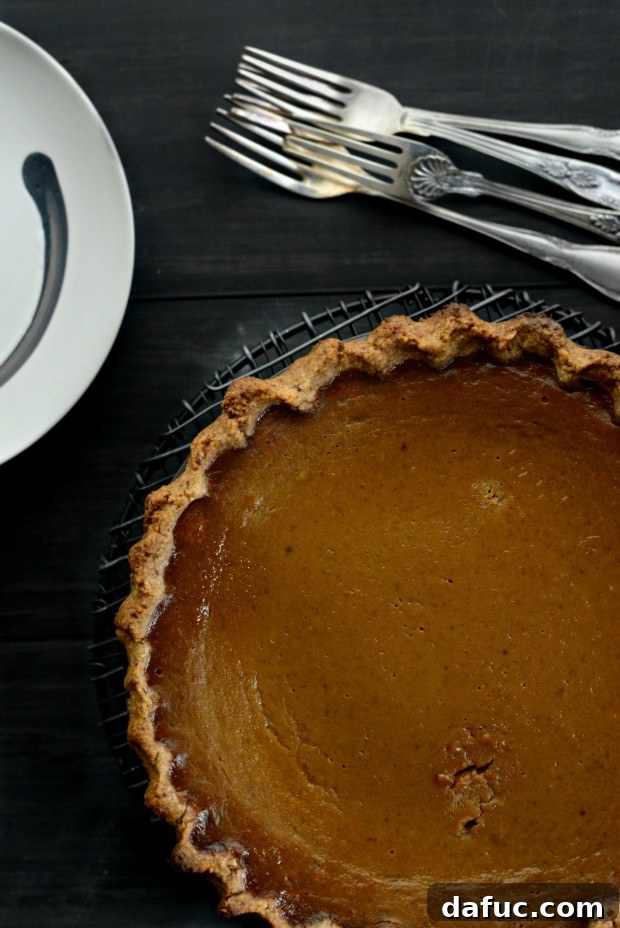 Decadent Maple Brown Sugar Pumpkin Pie 2 A beautiful close-up of the smooth, spiced filling of the maple pumpkin pie.