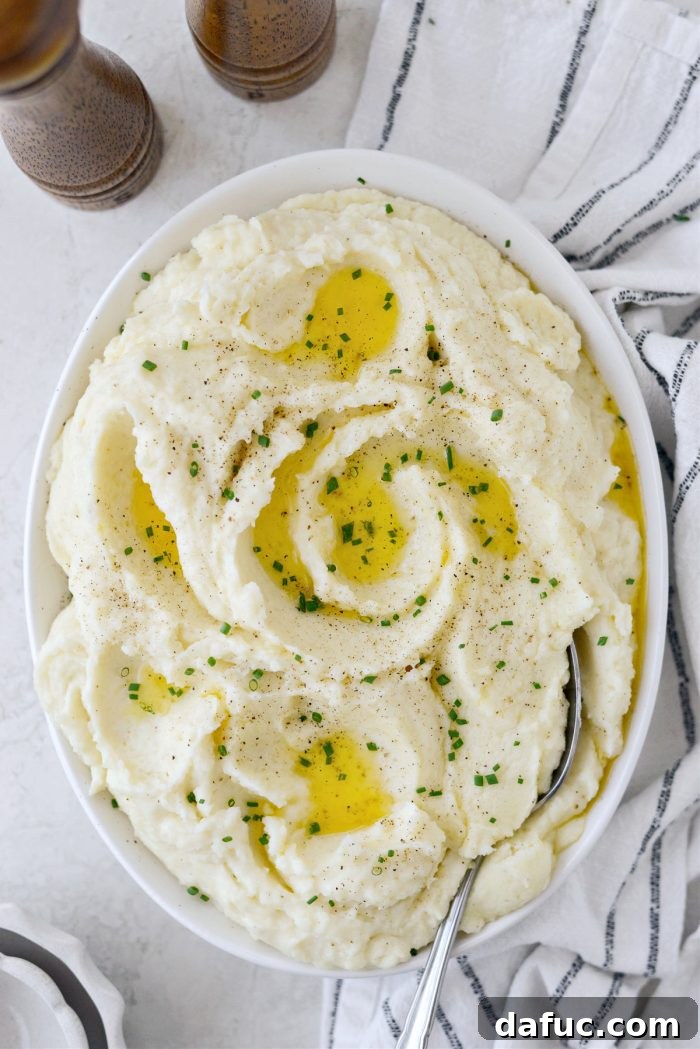 Heirloom Mashed Potatoes 21 Creamy Mashed Potatoes Recipe - mashed potatoes garnished with chives
