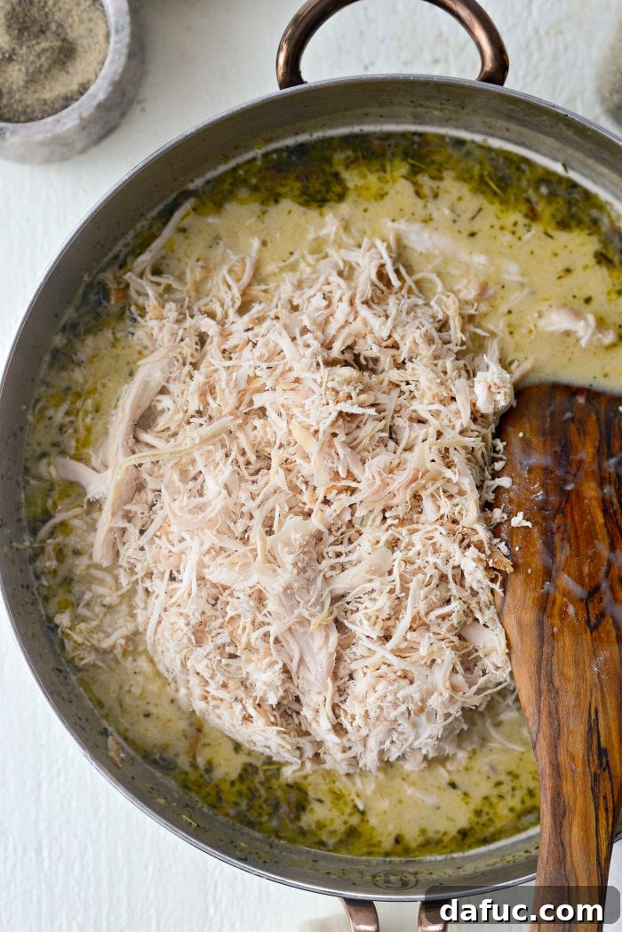 Hearty Turkey Skillet 15 Adding shredded turkey to the gravy