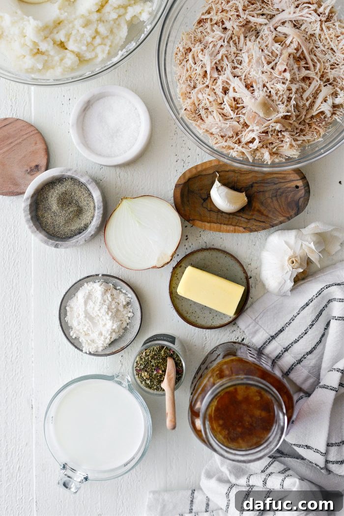Hearty Turkey Skillet 4 Ingredients laid out for Turkey Slop recipe