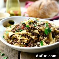 Slow-Cooked Venison Ragù with Wild Mushrooms and Pappardelle 2 Venison Mushroom Pappardelle with fresh parsley and Parmesan