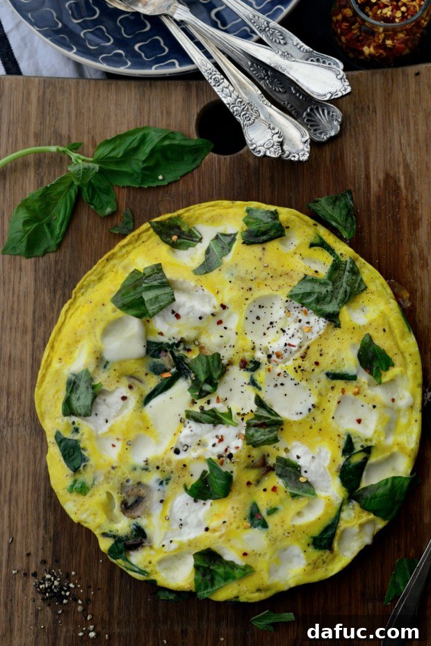 Spinach Mushroom Ricotta Frittata l SimplyScratch.com