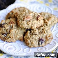 Pecan Rum Raisin Oatmeal Cookies