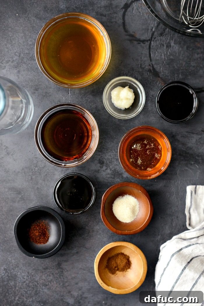 Homemade Worcestershire Sauce - Ingredients displayed.