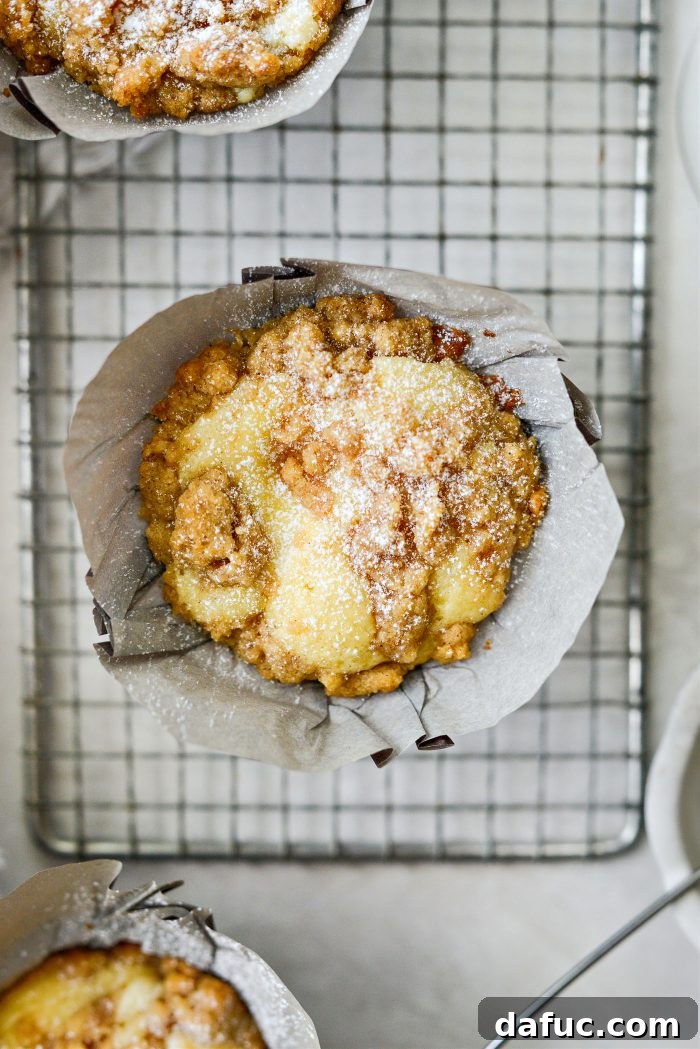 Cream Cheese Streusel Muffins - freshly baked
