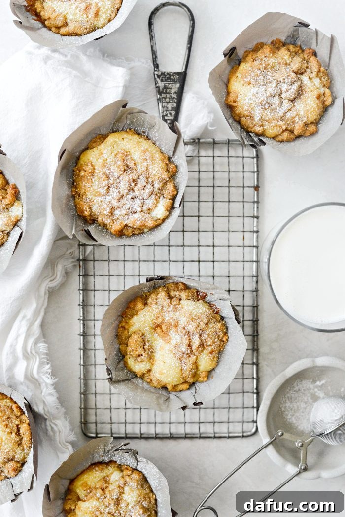 Cream Cheese Streusel Muffins, close up shot