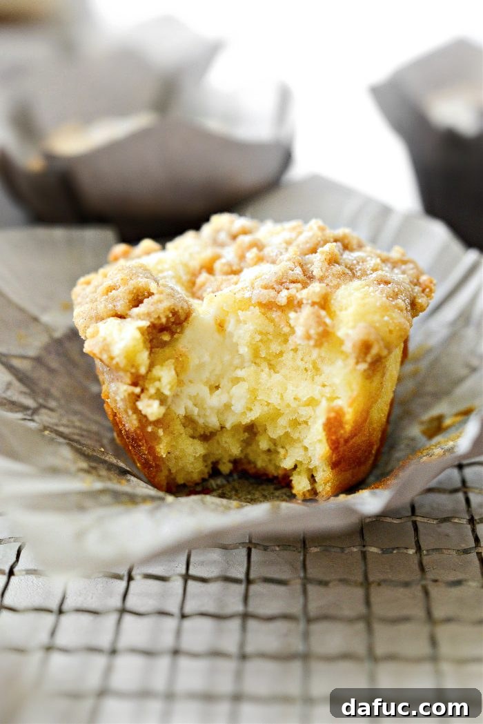 Stack of Cream Cheese Streusel Muffins