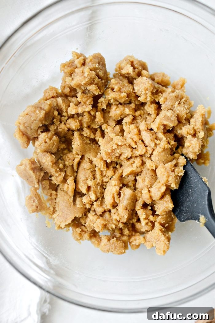 Combined streusel topping ingredients