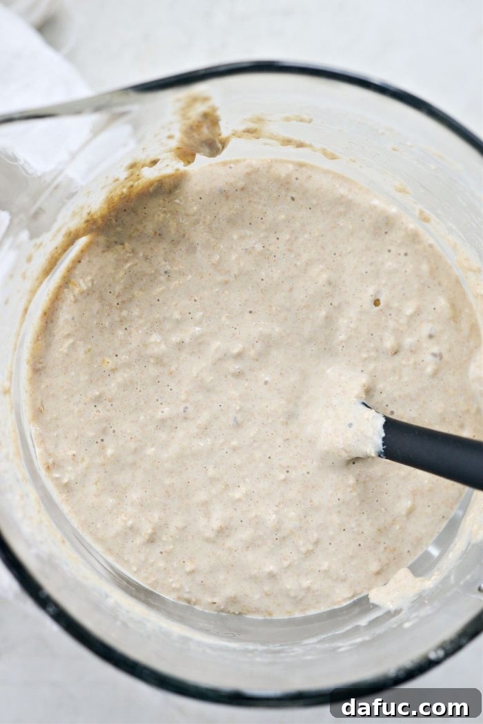 Prepared pancake batter in a bowl