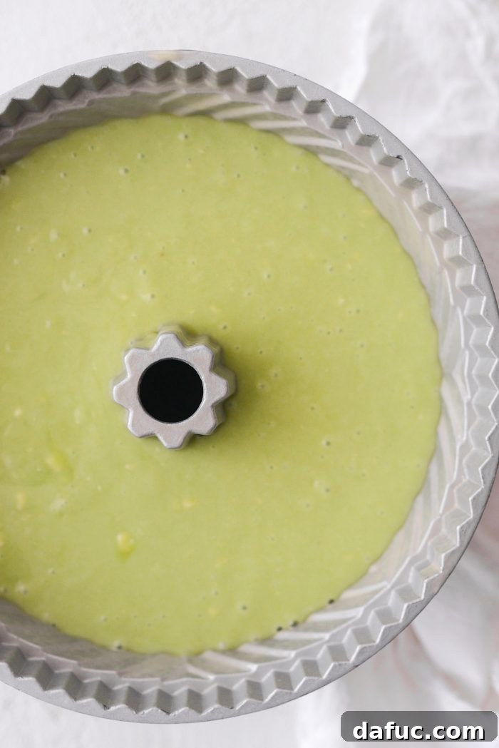 The Lemon Lime Bundt Cake baking in the oven, rising beautifully.