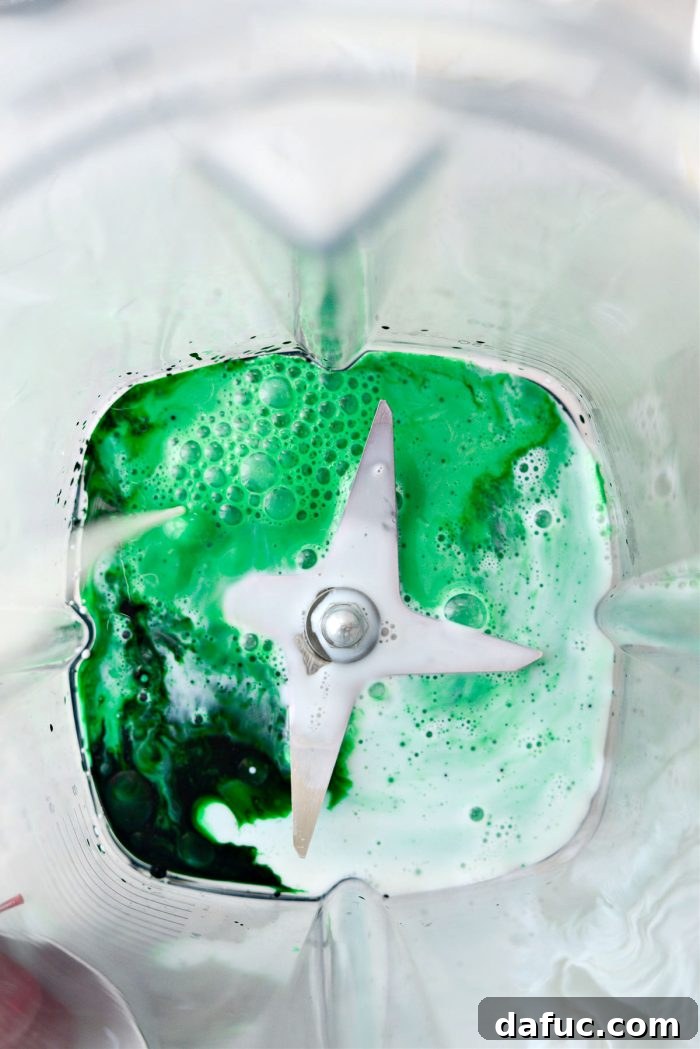 Pouring milk into the blender