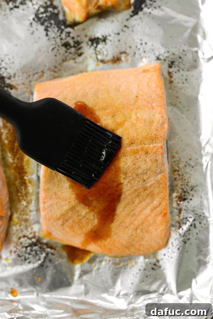 Brush Glaze on Salmon