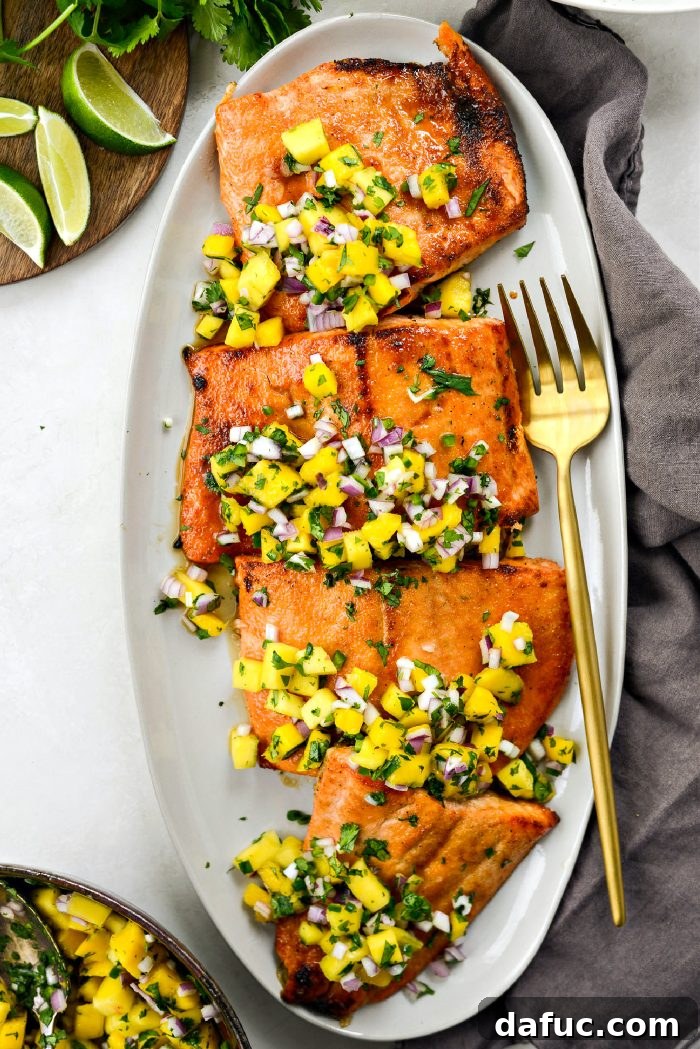 Honey Glazed Salmon with Mango Salsa Ready to Serve