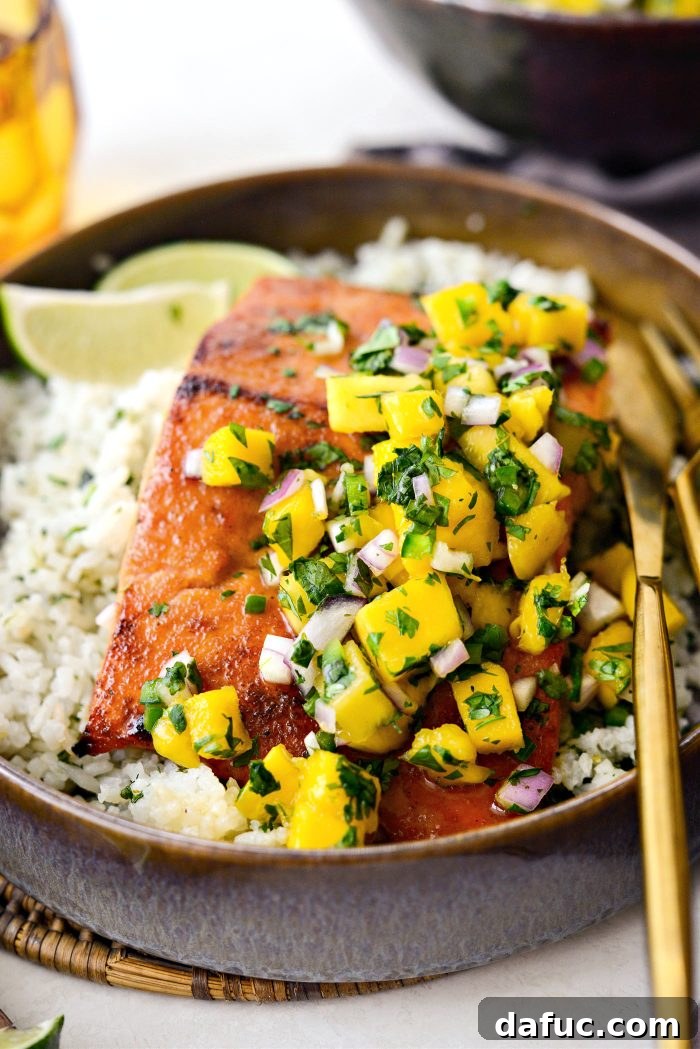Honey Glazed Salmon with Mango Salsa - Easy Dinner Recipe
