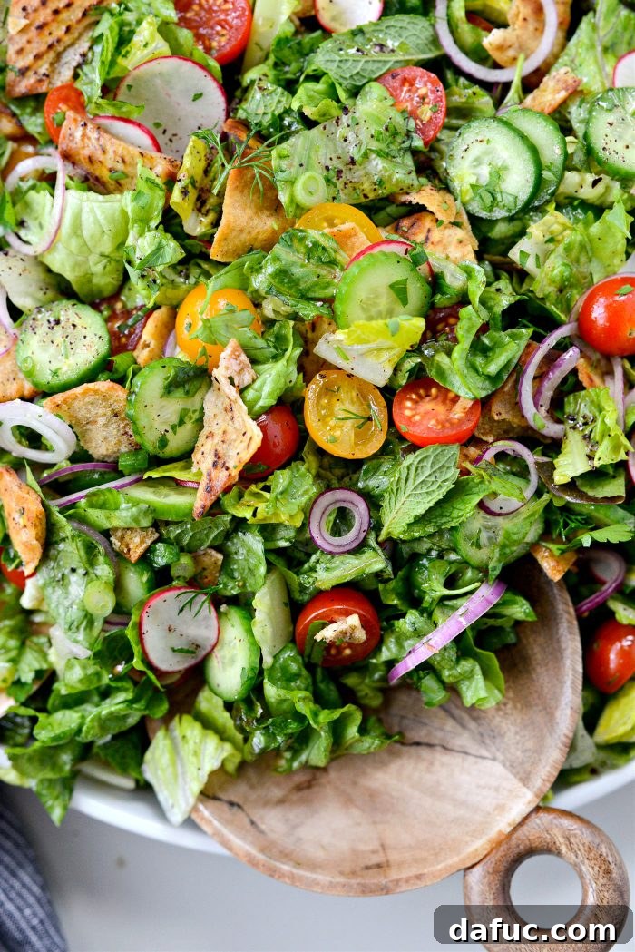 Levantine Garden Crunch 14 Fattoush Salad - Served in a Bowl