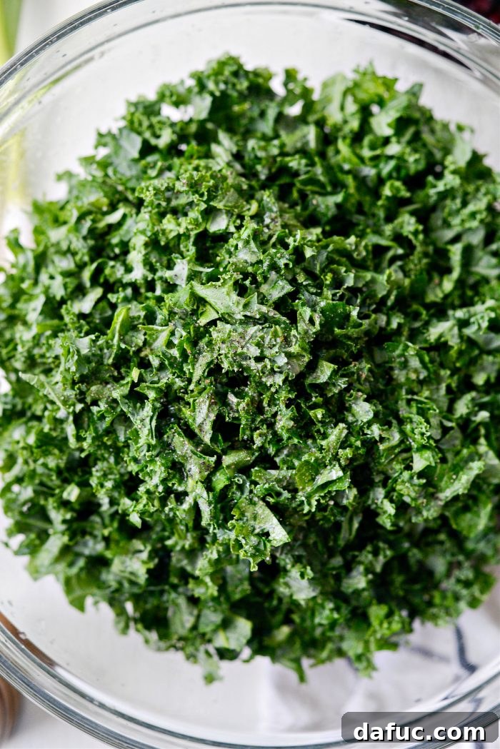 salt and pepper on kale