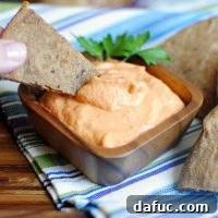 Roasted Red Pepper Hummus with a Kick 9 Spicy Roasted Red Pepper Hummus