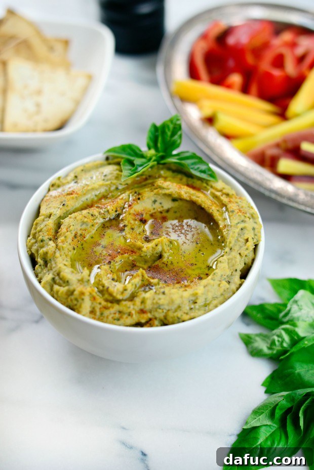 Zesty Basil Chickpea Dip 2 Lemon Basil Hummus l SimplyScratch.com (21)