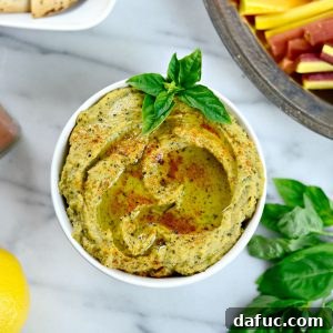 Zesty Basil Chickpea Dip 3 Lemon Basil Hummus Recipe Image