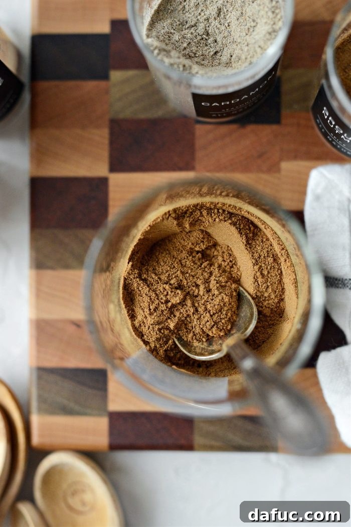 Handcrafted Apple Pie Spice Mix 7 Combined apple pie spice in a jar