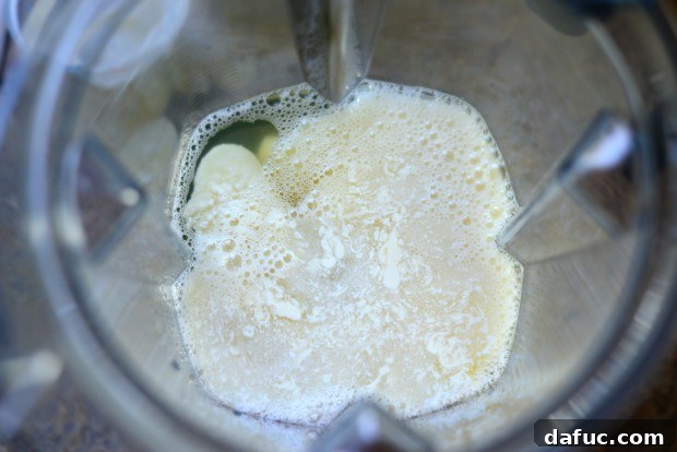 Chicken broth in a blender