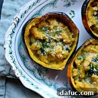 Twice Baked Spinach and Parmesan Acorn Squash