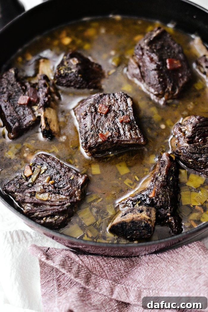 Slow-Braised Beef Short Ribs 17 Perfectly braised beef short ribs, falling off the bone, rich with the herb wine sauce.