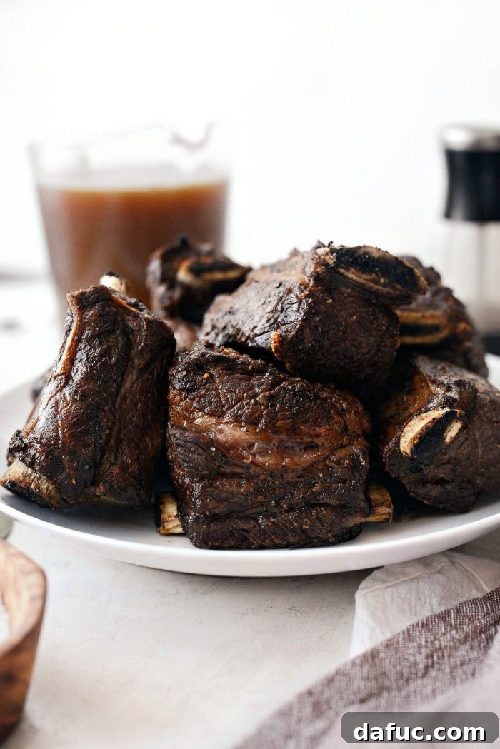 Seared short ribs on plate