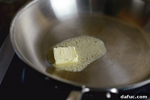 Fragrant Almond Basmati Pilaf 5 Melted butter in a skillet
