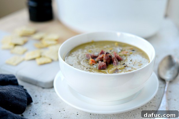 Hearty Split Pea Soup with Ham for Winter