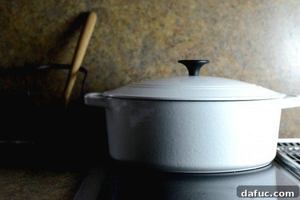 Split Pea Soup simmering on the stovetop