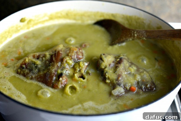 Split Pea Soup after simmering for one hour