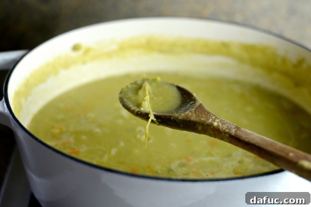 Discarding thyme stems from the soup