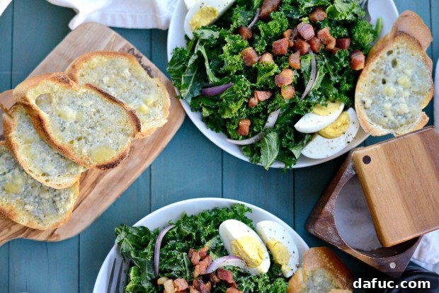 Winter Kale and Crispy Pancetta Salad with Bleu Cheese Toasts