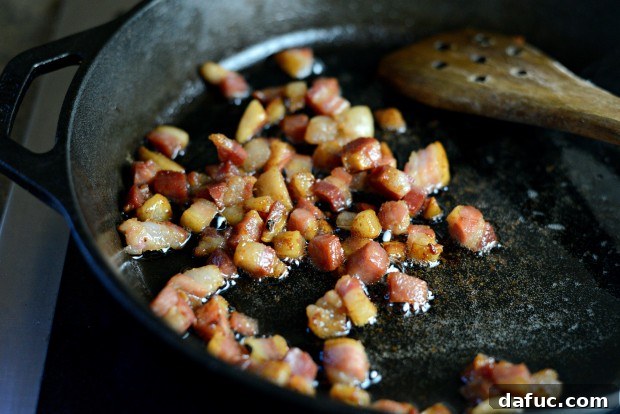 Dicing Pancetta for Salad