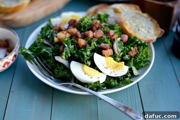 Plating Kale Salad with Pancetta