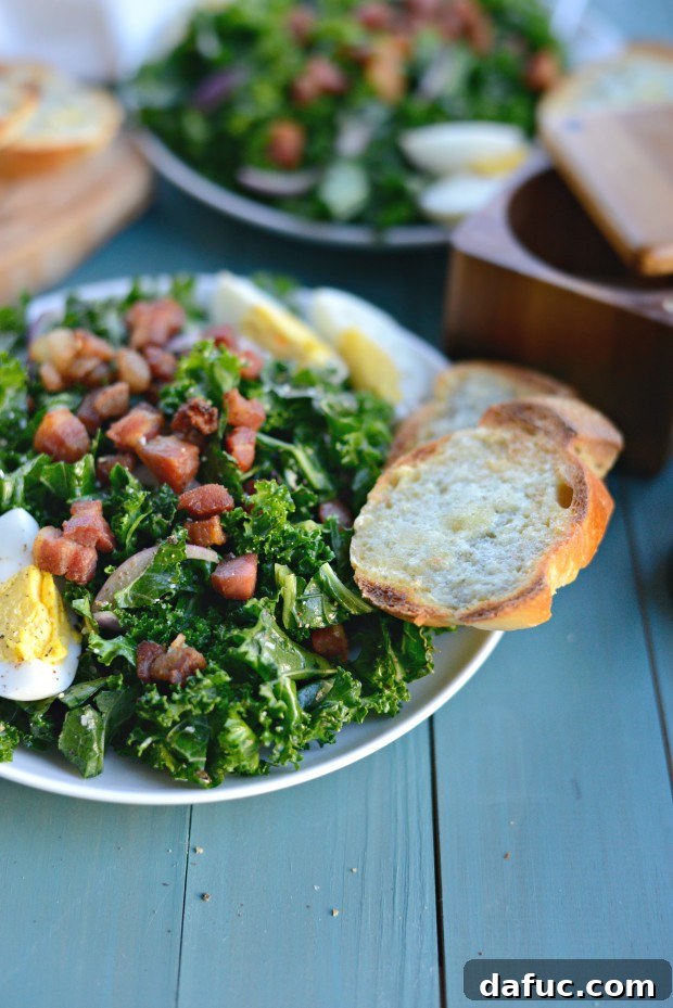 Hearty Winter Kale Salad with Crispy Pancetta and Blue Cheese Crostini 26 The complete Winter Kale Salad with Crispy Pancetta, Hard-Boiled Eggs, and Bleu Cheese Toasts.