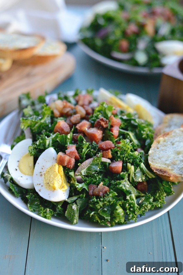 Gourmet Winter Kale Salad Served