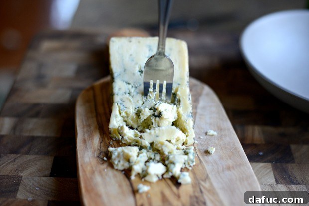 Crumbling Roquefort Cheese