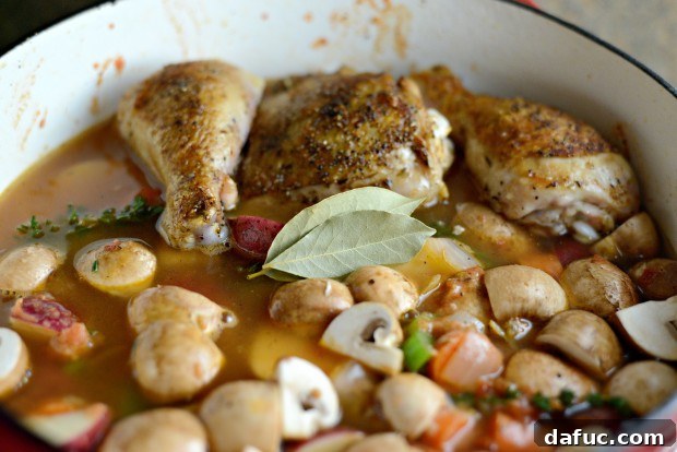 Slow-Simmered Chicken Stew 20 Bay leaves added to the stew