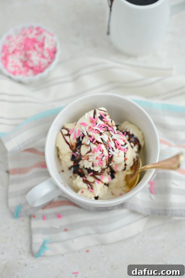 Ice cream in a coffee mug