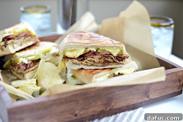 Pressed Cuban Sandwich with Roasted Garlic Aioli