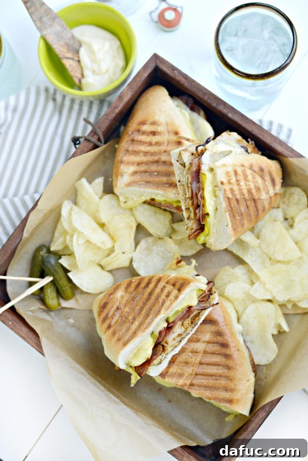 Pressed Cuban Sandwich with Roasted Garlic Aioli